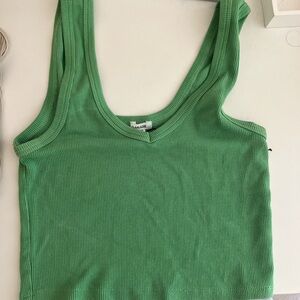 Garage Vibrant Green Ribbed Tank Top